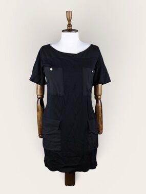 Givenchy Black Short-Sleeve Pocketed Mini Dress